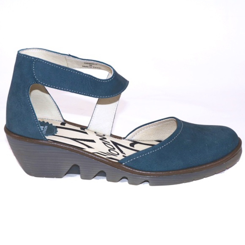 Fly London,  blue leather upper, almost brand new